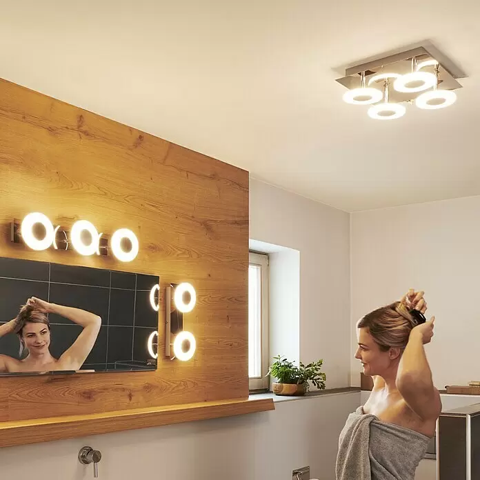 Ledvance LED-Wandstrahler - 15 W, L x B x H: 32 x 12 x 9,3 cm, Silber, Mehrfarbig, 2 Stk. - Bildausschnitt