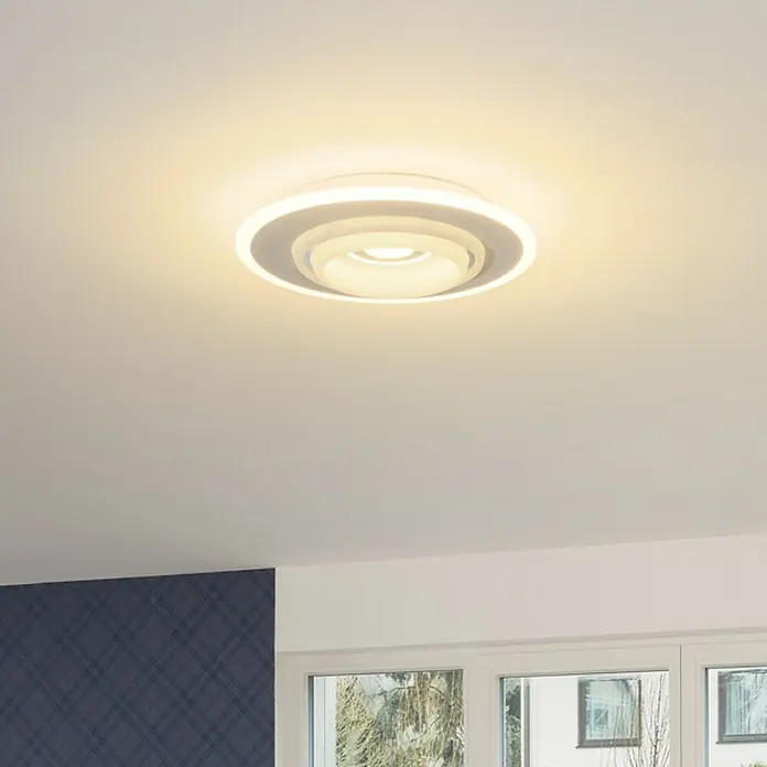 Ledvance LED-Deckenleuchte rund - 32 W, Ø x H: 50 x 10 cm, Weiß, RGBW - Moderne LED Deckenleuchte mit konzentrischem Design für stilvolle Beleuchtung im Raum. Die Lampe spendet helles, angenehmes Licht.
