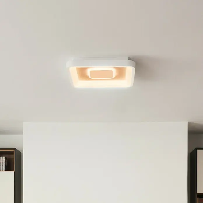 Ledvance LED-Deckenleuchte - 32 W, L x B x H: 48,5 x 48,5 x 8 cm, Weiß, Mehrfarbig - Moderne Deckenleuchte mit quadratischem Design und warmer Beleuchtung für ein stilvolles Ambiente im Raum.