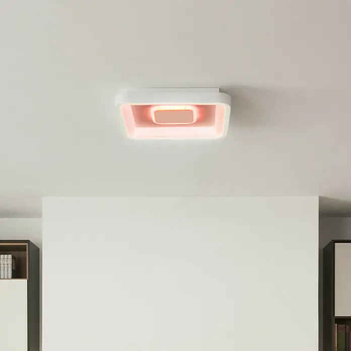 Ledvance LED-Deckenleuchte - 32 W, L x B x H: 48,5 x 48,5 x 8 cm, Weiß, Mehrfarbig - Moderne LED-Deckenleuchte in quadratischer Form mit sanftem, rosafarbenem Lichtschein für eine angenehme Atmosphäre.
