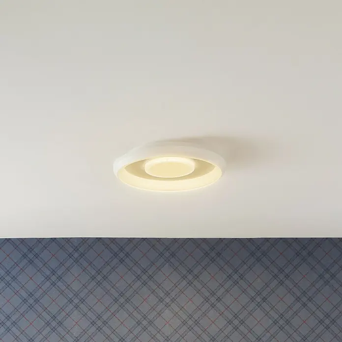Ledvance LED-Deckenleuchte rund - 32 W, Ø x H: 48,5 x 8 cm, Weiß, Mehrfarbig - Deckenleuchte mit drei konzentrischen Kreisen, die ein warmes Licht spendet und eine moderne Ästhetik in den Raum bringt.