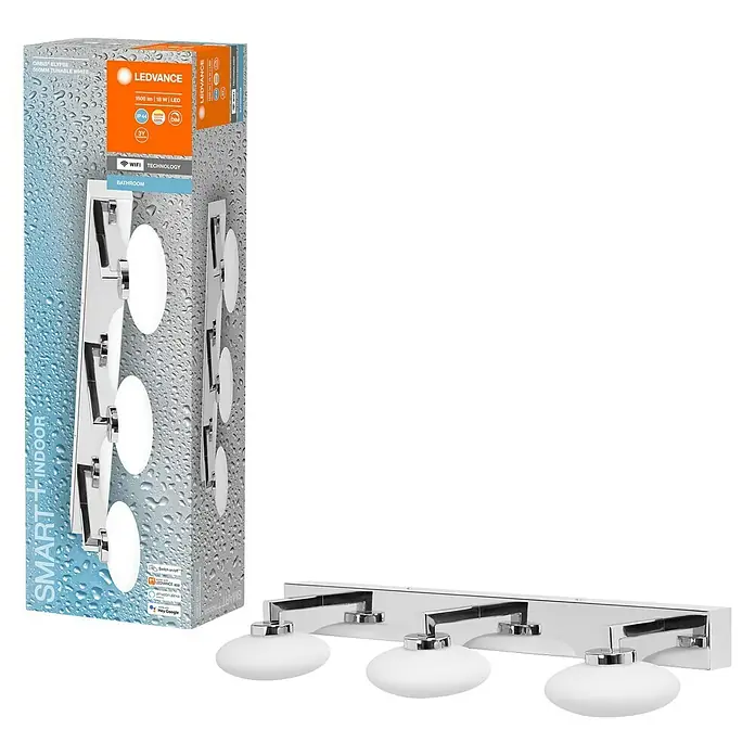 Ledvance LED-Wandleuchte - 18 W, L x B x H: 56 x 8,8 x 16,6 cm, Silber, Mehrfarbig, 1 Stk. - Die LEDVANCE Smart+ Spiegel- und Badezimmerleuchte mit drei Leuchten sorgt für stilvolle Beleuchtung und smarte Steuerung.