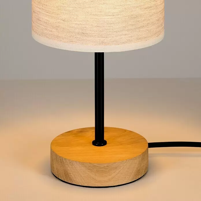 Britop Lighting Boho Tischleuchte - 25 W, L x B x H: 13 x 13 x 29 cm, Schwarz, Beige, E27 - Detailaufnahme