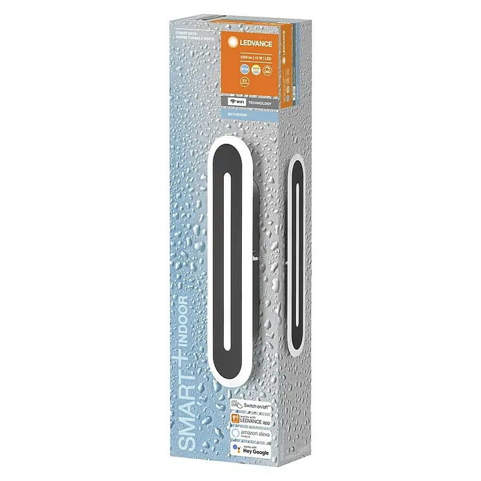 Ledvance Smart+ WiFi LED-Wandleuchte13 W, L x B x H: 30 x 7 x 5 cm, Schwarz, Warmweiß