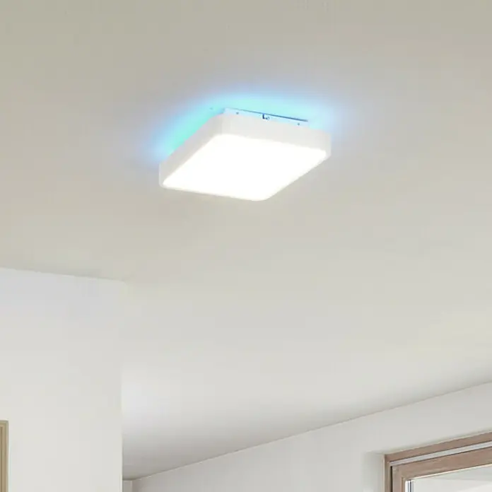 Ledvance LED-Deckenleuchte - 28 W, L x B x H: 35 x 35 x 9 cm, Weiß, RGBW - Die moderne LED-Deckenleuchte in Weiß sorgt mit ihrer blauen Hintergrundbeleuchtung für eine stimmungsvolle Atmosphäre im Raum.