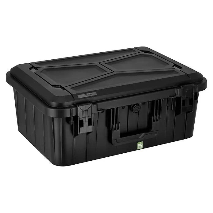 Wasserdichter Koffer EKO90 - L x B x H: 520 x 350 x 210 mm, Mit Würfelschaumstoffeinlage, Grau, Kunststoff - Schwarze Panaro Aufbewahrungsbox aus robustem Kunststoff mit sicherem Verschluss für Werkzeug und Ausrüstung.