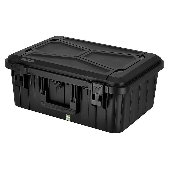 Wasserdichter Koffer EKO90 - L x B x H: 520 x 350 x 210 mm, Mit Würfelschaumstoffeinlage, Grau, Kunststoff - Schwarze Panaro Kunststoffbox, ideal für die Aufbewahrung und den Transport verschiedener Gegenstände. Robust und langlebig.