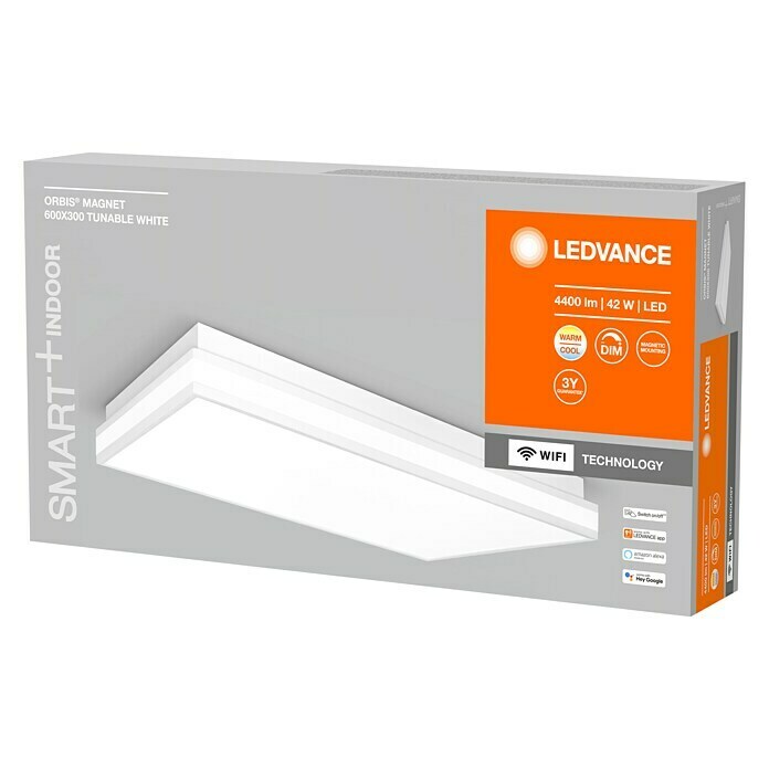 Ledvance LED-Deckenleuchte (42 W, L x B x H: 60 x 30 x 8,6 cm, Weiß, Mehrfarbig) | BAUHAUS