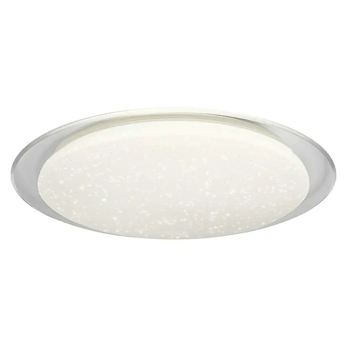 Ledvance LED-Deckenleuchte rund - 24 W, Ø x H: 46 x 7,6 cm, Weiß, Warmweiß - Elegante LED-Deckenleuchte mit Sterneneffekt und chromfarbenem Rand. Die Lampe sorgt für eine angenehme Beleuchtung im Raum.