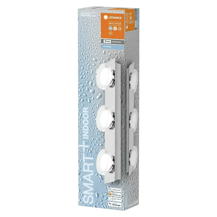 Ledvance LED-Wand- & Deckenstrahler - 18 W, L x B x H: 48 x 10 x 7,8 cm, Silber, Mehrfarbig, 1 Stk. - Eine LEDVANCE Badezimmerleuchte für den Innenbereich, die intelligent steuerbar ist und ein angenehmes, dimmbares Licht bietet.