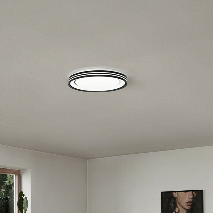 Ledvance LED-Deckenleuchte rund (30 W, Ø x H: 48,8 x 8,5 cm, Schwarz, Warmweiß) | BAUHAUS