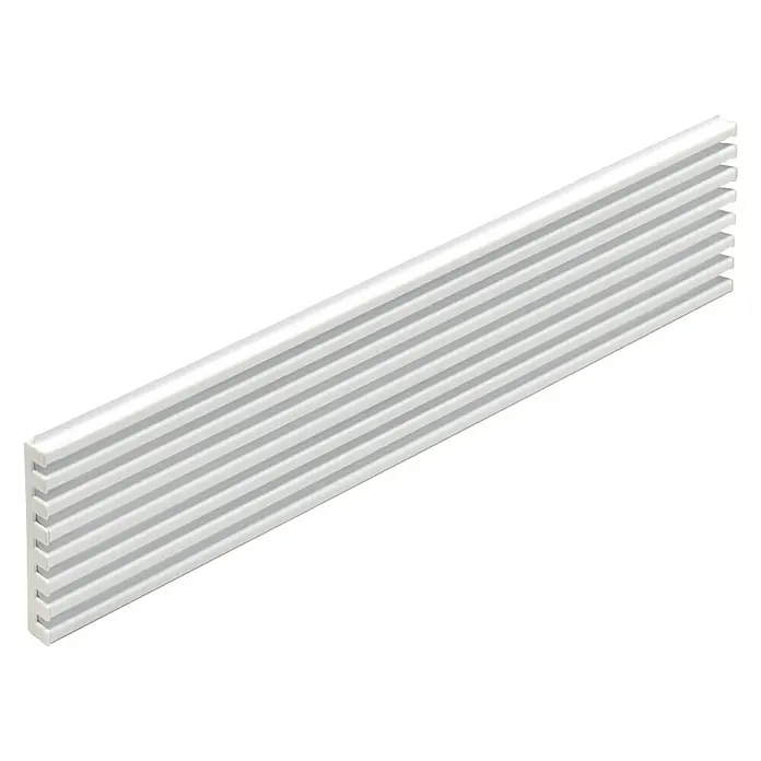 Rejilla de ventilación - Ancho: 89,8 cm, Blanco - Panel acústico de pared blanco con superficie estriada diseñado para absorber el sonido y mejorar la acústica de la habitación.