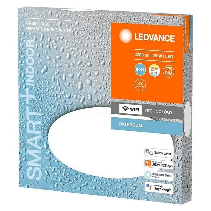 Ledvance Smart+ Plafón LED redondo Orbis (25 W, Ø x Al: 40 x 4,7 cm, Blanco, Multicolor) | BAUHAUS