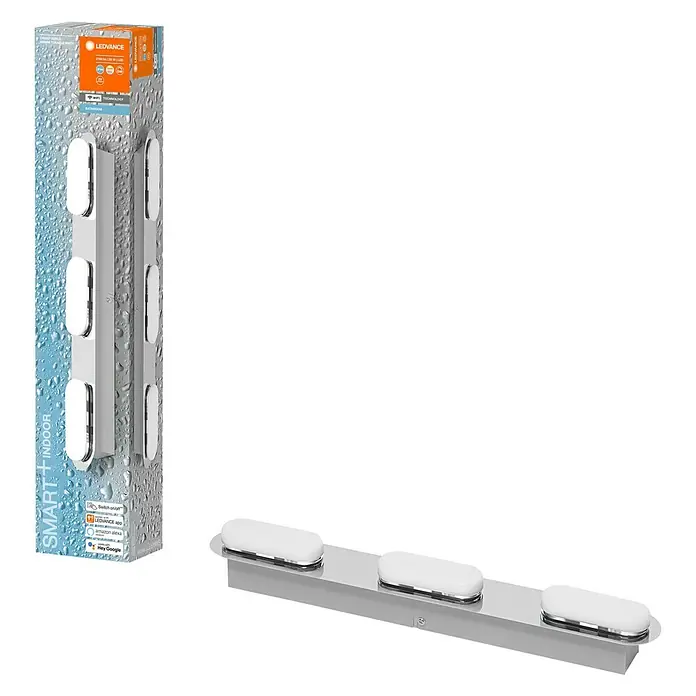 Ledvance LED-Wandstrahler - 20 W, L x B x H: 44,5 x 6 x 5,8 cm, Silber, Mehrfarbig, 3 Stk. - Das LEDVANCE Smart+ Indoor Badezimmerlicht sorgt für angenehme Beleuchtung und smarte Steuerung im Badezimmer.