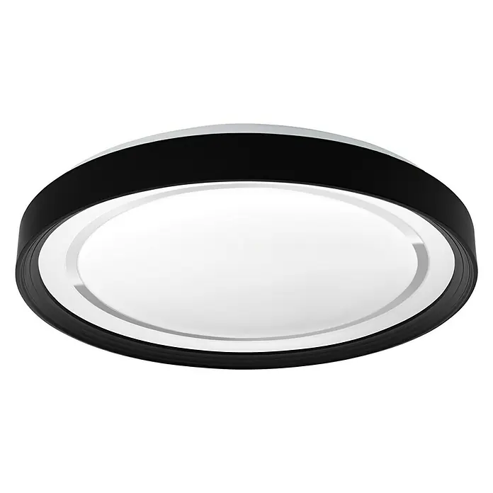 Ledvance Smart+ WiFi LED-Deckenleuchte rund Gavin - 30 W, Ø x H: 48,4 x 8,5 cm, Schwarz, Warmweiß - Moderne Deckenleuchte in Schwarz und Weiß. Das runde Design sorgt für eine gleichmäßige Ausleuchtung des Raumes.