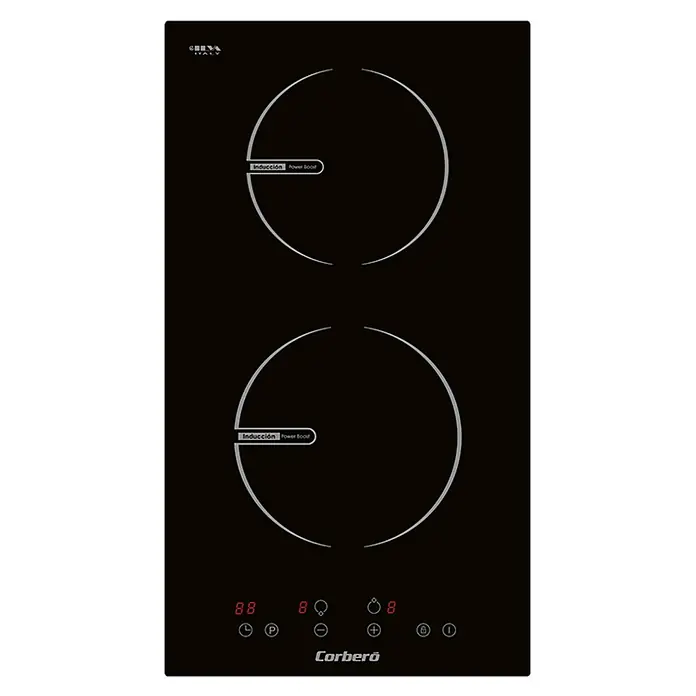 Corberó Placa de cocción CCIG2902D - Número de fogones de inducción: 2 ud., L x An: 52 x 29 cm - Placa de inducción Cerberó negra con dos zonas de cocción y control digital para una cocción precisa.