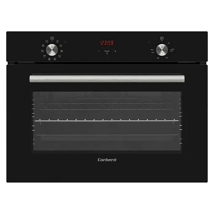 Corberó Horno empotrado CCHCV451021DTG - Número de tipos de calentamiento: 10 ud., Volumen horno: 50 l - Horno negro Cerberó con pantalla digital y control de temperatura para una cocción precisa.