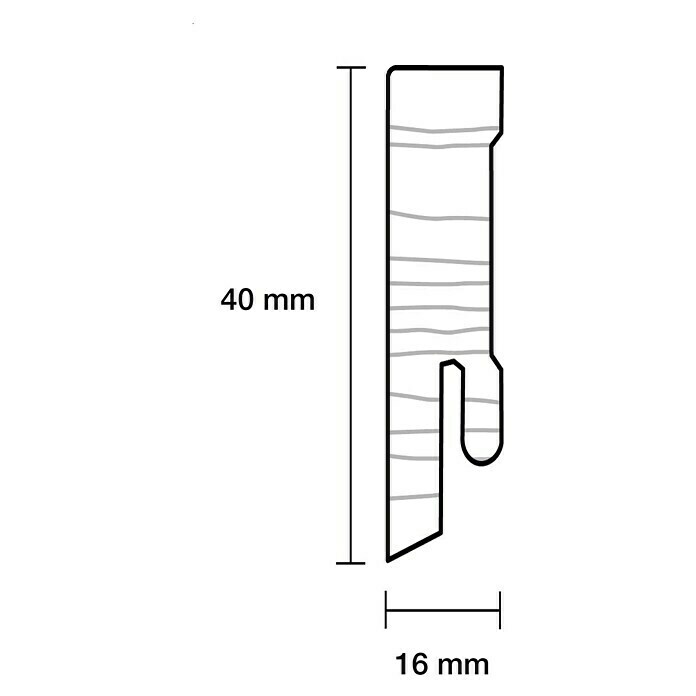 Sockelleiste (240 cm x 16 mm x 40 mm, Fichte, Lackiert) | BAUHAUS