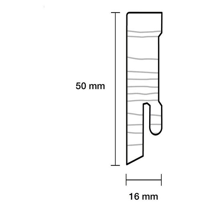 Sockelleiste (240 cm x 16 mm x 50 mm, Fichte, Lackiert) | BAUHAUS