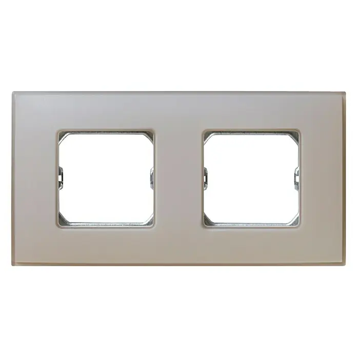 Simon 27 Marco - Gris, Modelo de mecanismos: x 2, Plástico, Colocar - Marco doble para interruptores y enchufes con un diseño neutro. Ideal para interiores modernos y fácil de instalar.