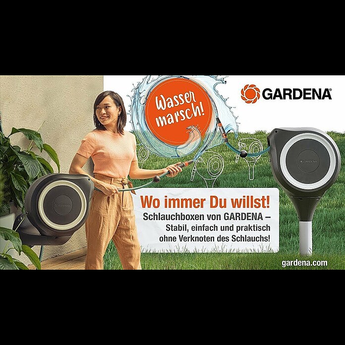 Gardena Wand-Schlauchbox RollUp M/LSchlauchlänge: 25 m Product