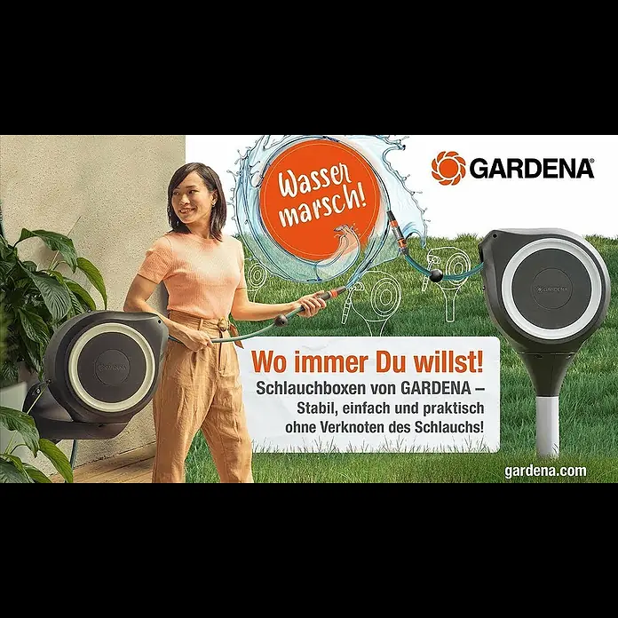 Gardena Schlauchbox RollUp S - Schlauchlänge: 15 m - GARDENA Schlauchboxen