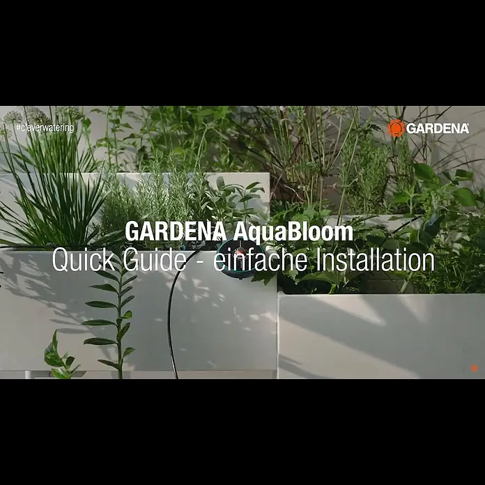 Gardena Bewässerungs-Set AquaBloom + Wasserreservior - Solarbetrieben - GARDENA Solar-Bewsserung AquaBloom - Kurzanleitung