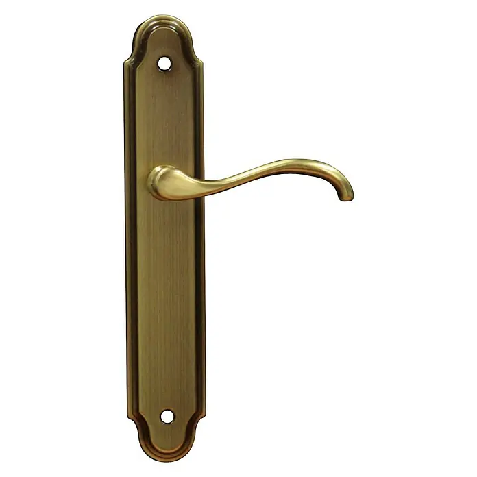 Conjunto de picaporte Classical - Bronce - Imagen detallada de una manija de puerta de latón clásica con palanca, ideal para interiores tradicionales.