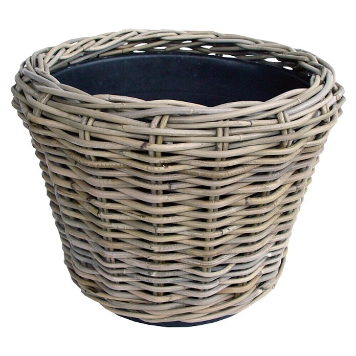 Van der Leeden Drypot Plantenmand (Ø x h: 43 x 33 cm, Rotan, Naturel/grijs) | BAUHAUS