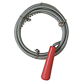 Desatascador espiral (Largo: 1,8 m, Diámetro: 6 mm, Apto para: Tuberías de desagüe)