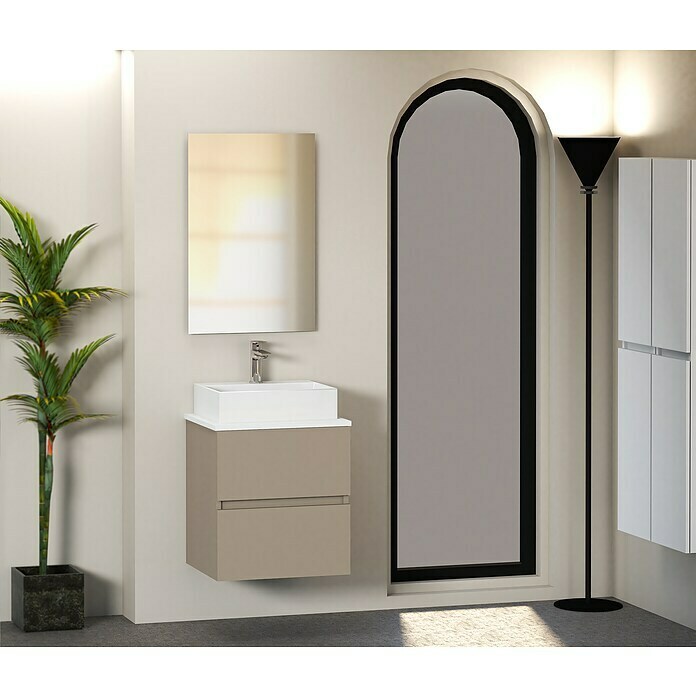 Mueble de lavabo Fons (39 x 50 x 56 cm, Fango, Mate)