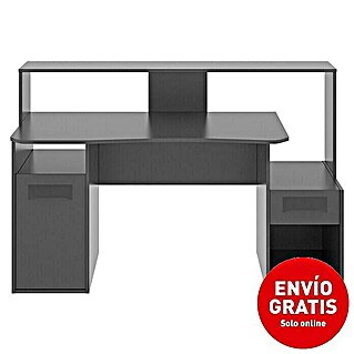 Dekit Mesa de escritorio Fosk (L x An x Al: 62 x 125 x 85 cm, Extensible, Negro)