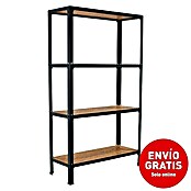 Simonrack Simonhome Estantería metálica Wood Mini (Al x An x Pr: 160 x 80 x 30 cm, Capacidad de carga por balda: 150 kg, Número de baldas: 4 ud., Inserción, Antracita/OSB) | BAUHAUS