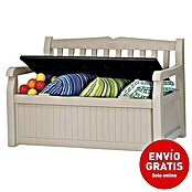 Keter Banco de jardín Eden (L x An x Al: 140 x 60 x 84 cm, Polipropileno, Beige/Marrón espresso)