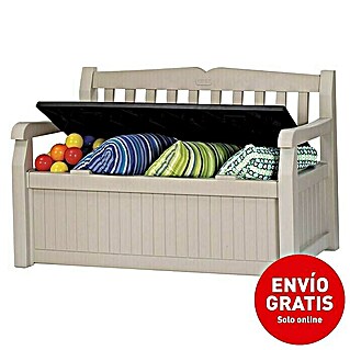 Keter Banco de jardín Eden (L x An x Al: 140 x 60 x 84 cm, Plástico, Beige/Marrón espresso)