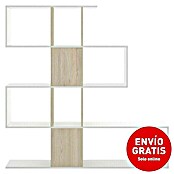 Estantería de madera Funk (L x Al: 29 x 145 cm, Melamina, Color madera/Blanco)