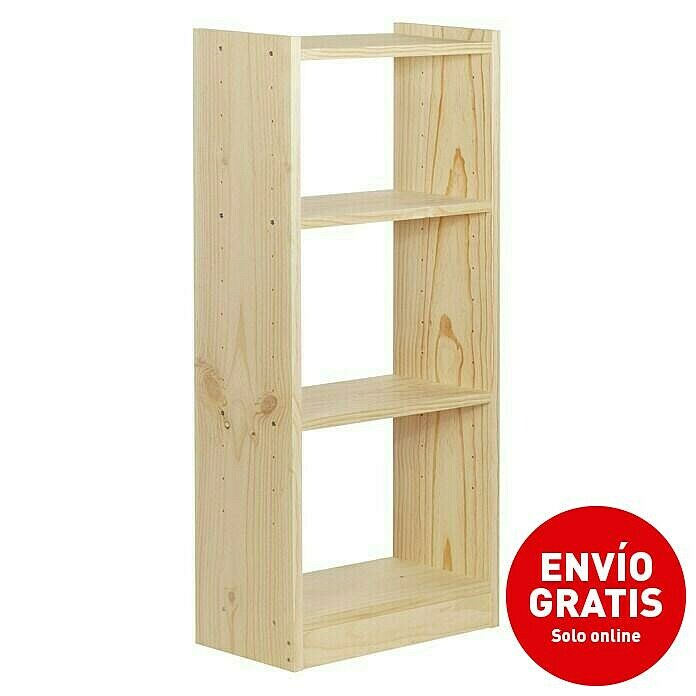 Astigarraga Gala Estantería de madera (Al x An x Pr: 120,7 x 49,6 x 25 cm, Capacidad de carga por balda: 100 kg, Número de baldas: 4 ud., Natural) | BAUHAUS