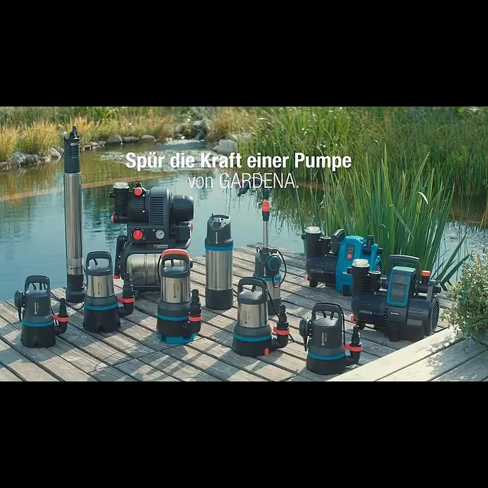 Gardena Schmutzwasserpumpe 25000 - 1.100 W, Max. Fördermenge: 25.000 l/h, Eintauchtiefe: 7 m - Gardena Pumpen