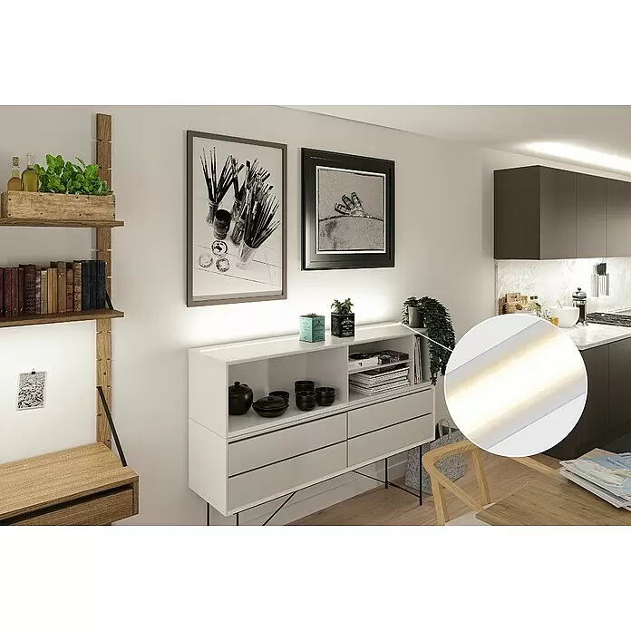Paulmann LED-Band - Länge: 300 cm, Lichtfarbe: Neutralweiß, 17 W, 230 V - Warmweiße lineare LED-Beleuchtung in Regale und Sideboard integriert zur Umgebungsbeleuchtung.