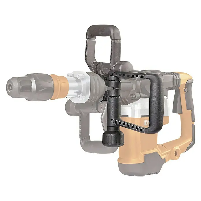 Toolson Abbruchhammer PRO-HM 27 MAX - 1.500 W, 32 J, SDS-Max-Aufnahme - Abbildung eines Abbruchhammers mit schwarzem Zusatzhandgriff zur besseren Kontrolle und für mehr Komfort beim Arbeiten.