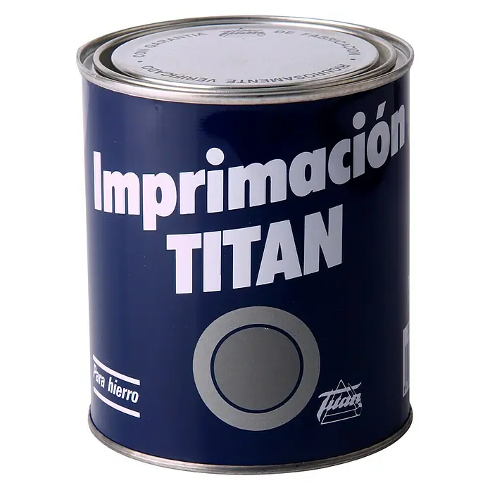 Titan Imprimación Sintética Hierro Interior - Gris, 750 ml - Imprimación Titan para hierro. Ideal para interiores y exteriores, ofrece protección fiable contra el óxido y la corrosión.