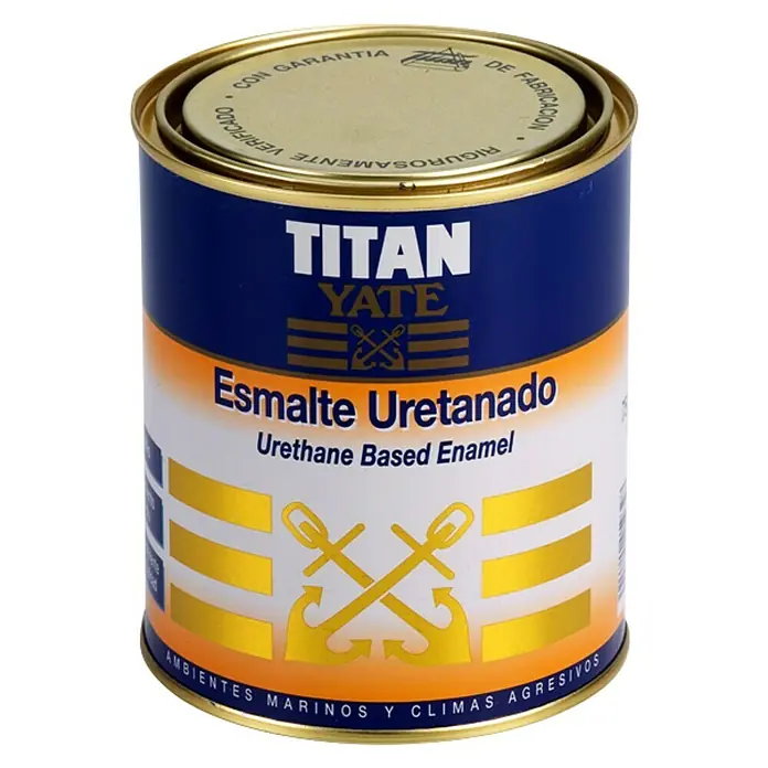 Titan Esmalte blanco Uretanado Yate - 750 ml, Blanco, Brillante - Una lata de esmalte uretanado Titan Yate, ideal para ambientes marinos y climas agresivos.