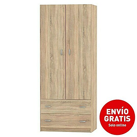 Muebles Pitarch Turín Armario para ropa (L x An x Al: 50 x 74 x 180 cm, Roble, Espesor: 16 mm)