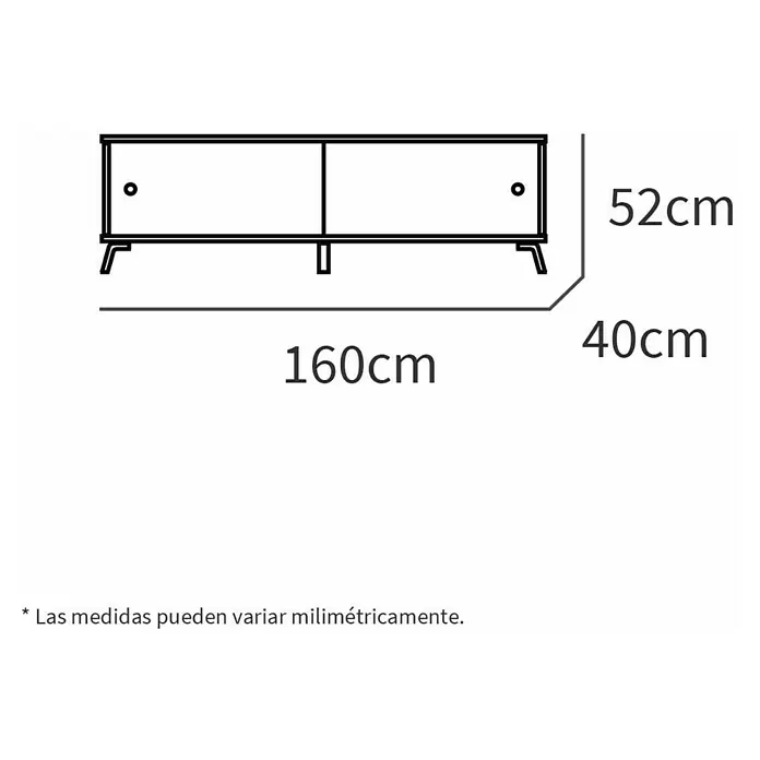 Muebles Pitarch Kamet Mueble para TV - L x An x Al: 40 x 160 x 52 cm, Roble gold - Dimensiones del producto:  Mueble de TV de 160cm de ancho, 40cm de profundidad y 52cm de alto. Perfecto para su salón.