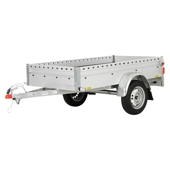 Stema Anhänger BH-R 750 - Nutzlast: 630 kg, Einachser, Kasteninnenmaß: 201 x 108 x 33 cm, Ungebremst - Silberner Anhänger mit offener Ladefläche für vielseitige Transportaufgaben. Robustes Design für den täglichen Einsatz.