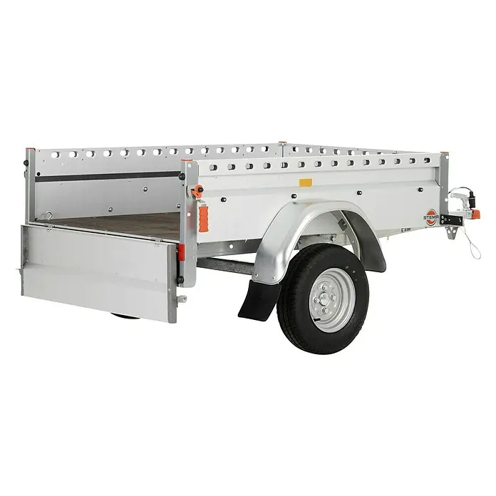 Stema Anhänger BH-R 550 - Nutzlast: 455 kg, Einachser, Kasteninnenmaß: 154 x 108 x 33 cm, Ungebremst - Der STEMA Anhänger mit geöffneter Heckklappe ist ein praktischer Helfer für Transportaufgaben. Vielseitig und robust.