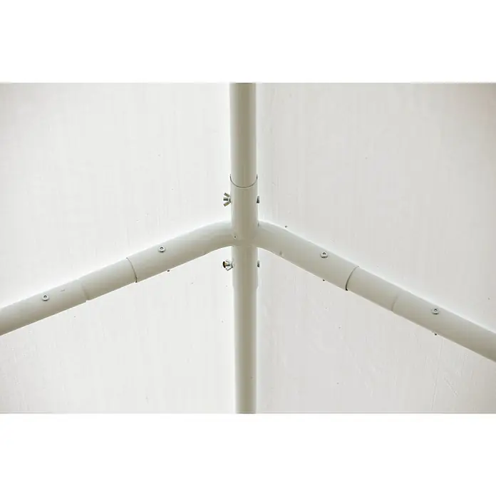 Sunfun Partyzelt - B x T: 396 x 600 cm, Farbe Dach: Weiß - Weiße Rohre und Verbinder bilden das Dach eines Pavillons. Befestigt mit Schrauben, sorgt es für Stabilität und Schutz.