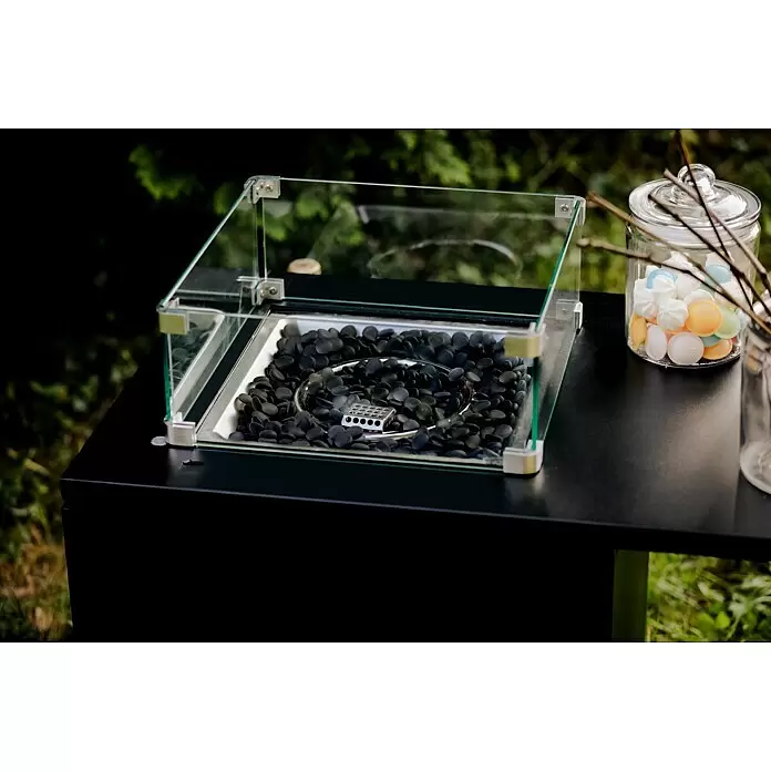 MWH Feuerstelle Palermo - 55 x 100 x 79 cm, Aluminium, Schwarz - Stimmungsaufnahme