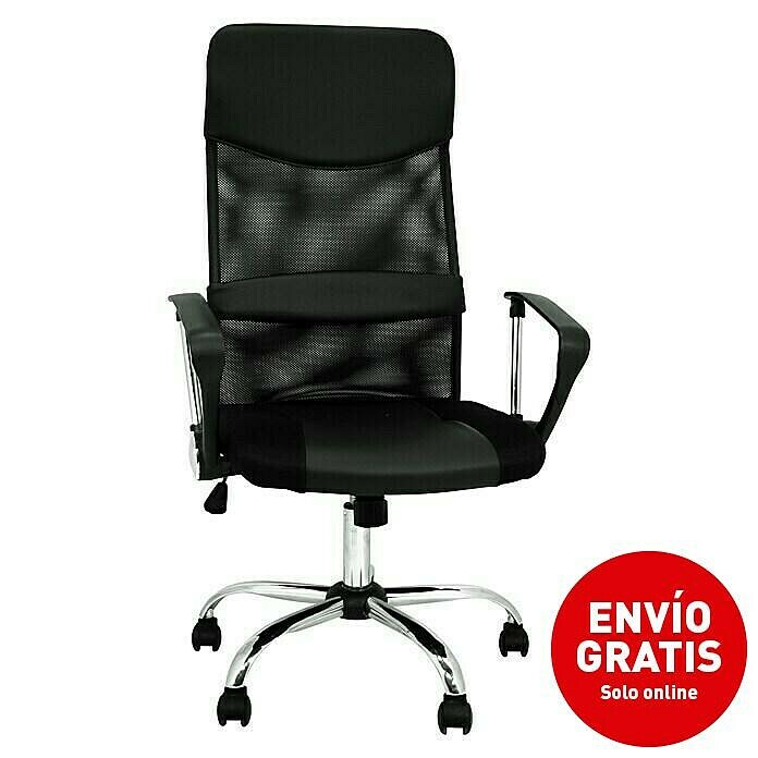 Silla de oficina Dafne (Negro, Reposacabezas) | BAUHAUS