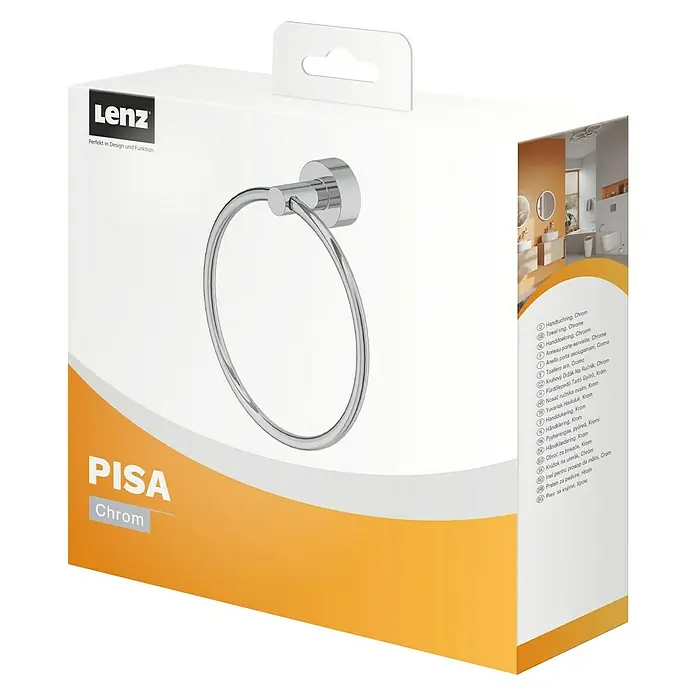 Lenz Pisa Handtuchring - Montageart: Schrauben, Verchromt - Handtuchring "PISA" aus Chrom, stilvoll und funktional für jedes Badezimmer. Perfekt, um Handtücher griffbereit und ordentlich aufzubewahren.
